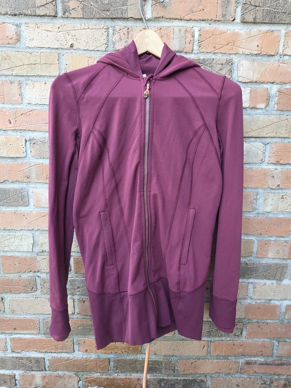 lululemon athletica wine zip-up hoodie